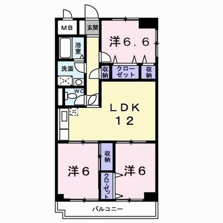 瓢箪山駅 徒歩26分 7階の物件間取画像